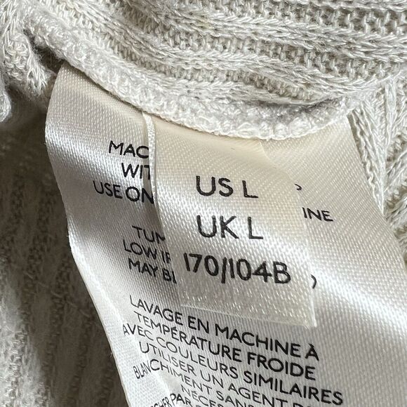 Free People Marley Shirt L Off White Off The Shoulder Ribbed V-Neck Pullover - Picture 9 of 12